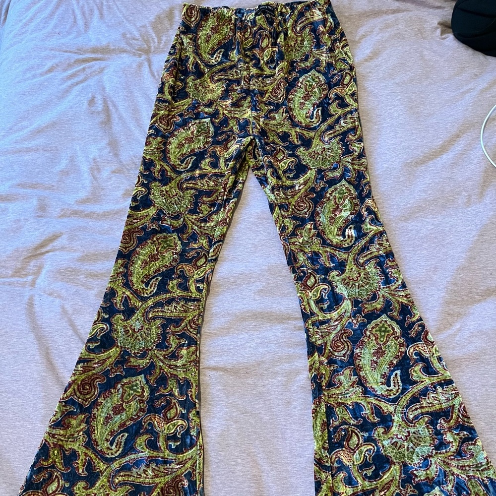 Urban outfitters flared printed pants.